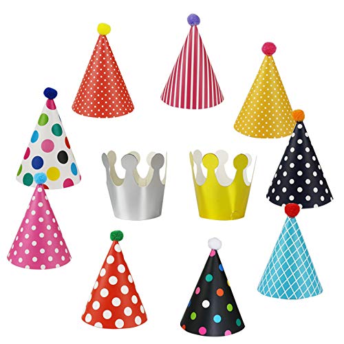 Product Cover Wubao Birthday Party Hats Fun Party Hats Set for Kids and Adults 11PCS