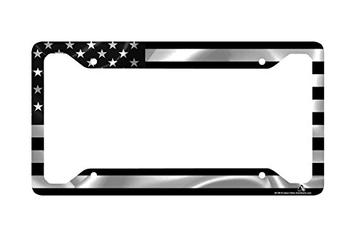 Product Cover Airstrike Black American Flag License Plate Frame, American Flag Car Tag Frame, US License Plate Frame, United States Flag License Plate Frame-30-766