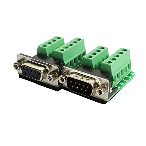 Product Cover DB9 Breakout Connector RS232 Serial 9 Pin Connector Db9 Terminal (Male x 1, Female x 1)