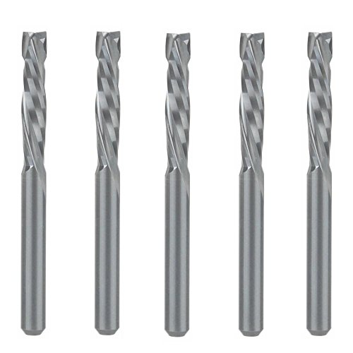 Product Cover HOZLY UP & DOWN Cut 3.175x17mm Two Flutes Spiral Carbide Tool For CNC Router Compression Wood End Mill Cutter Bits Pack of 5