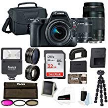 Product Cover Canon EOS Rebel SL2 DSLR Camera with 18-55mm Lens Bundled with 75-300mm Lens, Backpack, Two 32GB SD Cards, and Accessories (11 Items)