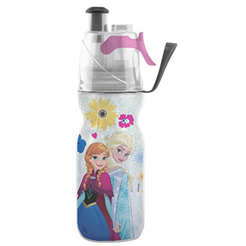 Product Cover O2COOL Licensed ArcticSqueeze Insulated Mist 'N Sip Squeeze Bottle 12 oz., Disney Licensed, Double Wall Insulated Water Bottle, 12oz. Water Bottle, Kids Disney Products, Misting Water Bottle, Elsa/Anna