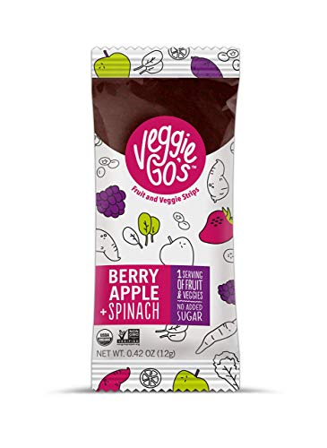 Product Cover Veggie-Go's by Wildmade Berry, Apple + Spinach (20 pack) Organic Fruit Leather with Veggies.  Vegan Snacks with No Added Sugar, Gluten Free Snacks, Healthy Snacks for Kids Organic Fruit Snacks