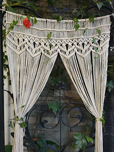 Product Cover RISEON Macrame Wall Hanging Tapestry- Macrame Door Hanging,Room divider,macrame Curtains,Window Curtain, door curtains, wedding Backdrop Arch BOHO wall decor, 33.5