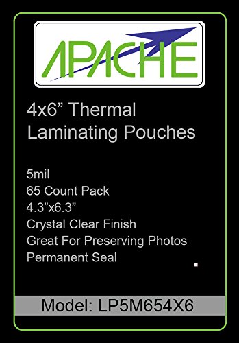 Product Cover Apache Laminating Pouches, 5 mil (5mil, 4x6 Photo, 65 Pack)