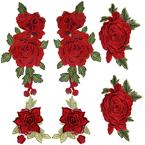 Product Cover OPount 3 Sets 6 Pieces Embroidered Patches Multi-Level Three-Dimensional Embroidery Decorative Ornamental Design