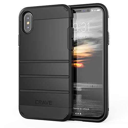 Product Cover iPhone Xs Case, iPhone X Case, Crave Strong Guard Protection Series Case for Apple iPhone X/XS (5.8 Inch) - Black