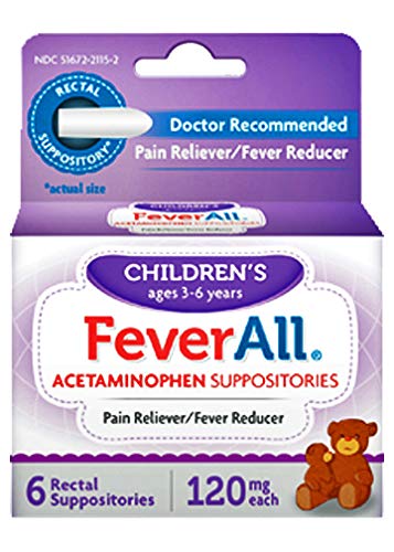 Product Cover FeverAll Children's Acetaminophen Suppositories, 120 mg - 6 ea., Pack of 2