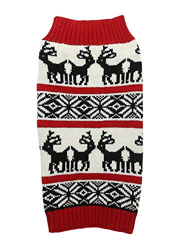 Product Cover Lanyar Ugly Vintage Knit Xmas Reindeer Holiday Festive Dog Sweater for Dogs, Medium M Size