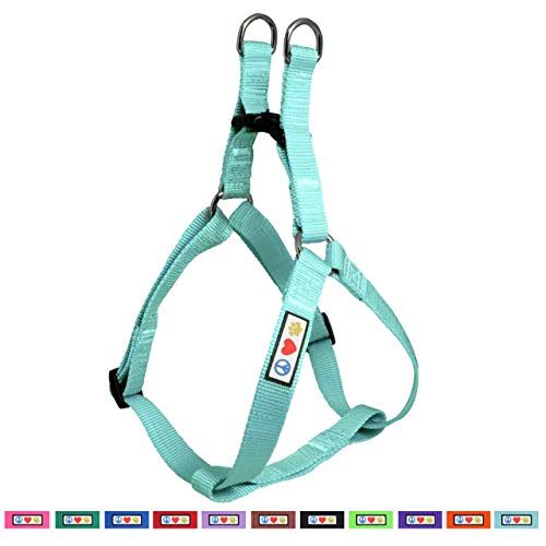 Product Cover Pawtitas Solid Color Step in Dog Harness or Vest Harness Dog Training Walking of Your Puppy Harness Extra Small Dog Harness Teal Dog Harness