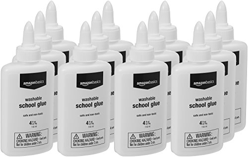 Product Cover AmazonBasics All Purpose Washable School Liquid Glue - Great for Making Slime, 4 oz Bottle, 12-Pack