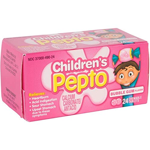 Product Cover Children's Pepto Chewable Tablets Bubble Gum Flavor - 24 Tablets, Pack of 2