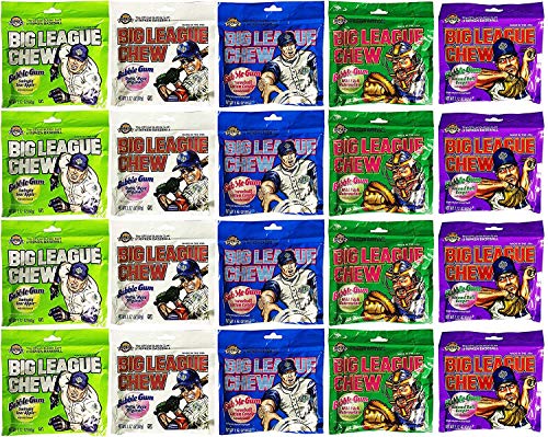 Product Cover Big League Chew Bubble Gum Variety Pack 5 Flavors (Pack of 20)