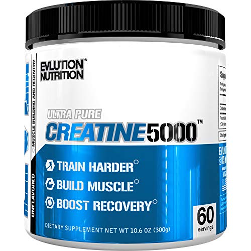 Product Cover Evlution Nutrition Creatine5000 5 Grams of Pure Creatine Monohydrate in Each Serving Unflavored Powder (60 Servings)