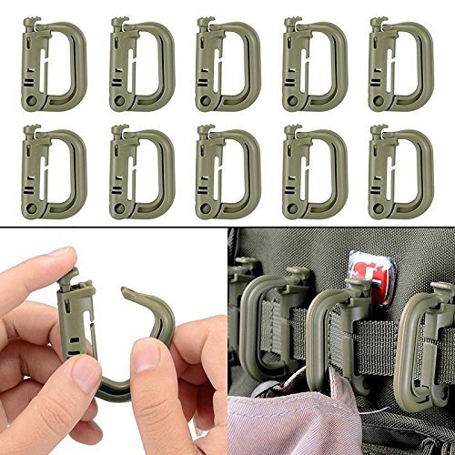 Product Cover BOOSTEADY 10 Pack Multipurpose D-Ring Grimlock Locking for Molle Webbing with Zippered Pouch