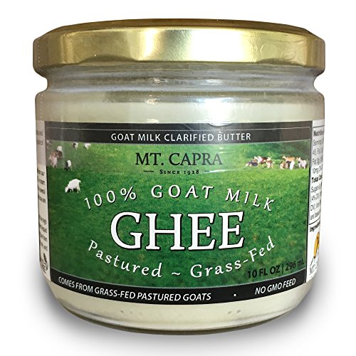 Product Cover Goat Milk Ghee by Mt. Capra | Grass Fed Clarified Butter High in MCT Oil Perfect for Bulletproof Coffee, Keto, Paleo, and Whole 30 Diets | Pastured, Unsalted and Lactose Free | (10 fl oz)