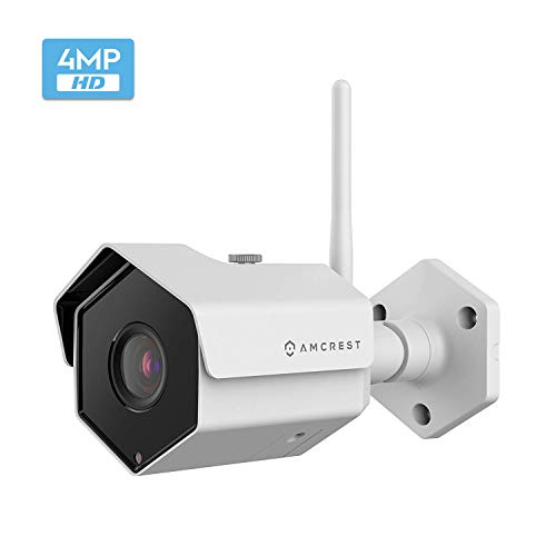 Product Cover Amcrest 4MP WiFi Wireless Outdoor Camera 2688 x 1520p Bullet Security IP Outdoor WiFi Camera, IP67 Waterproof, 118° Viewing Angle, MicroSD Recording, 98ft Night Vision, IP4M-1026W (White)