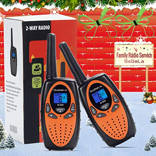 Product Cover Bobela Camping and Cruise Ship Accessories, Handheld Walky Talky with Belt Clip for Adults，Easy to Use Walkie Talkies for Family Travel Trip(M880 Orange,2 Pack)