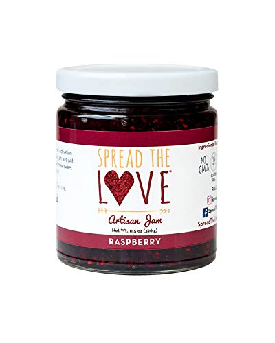 Product Cover Spread The Love Artisan Jam, Raspberry (All Natural, Vegan, Gluten-free, No added salt, No pectin)