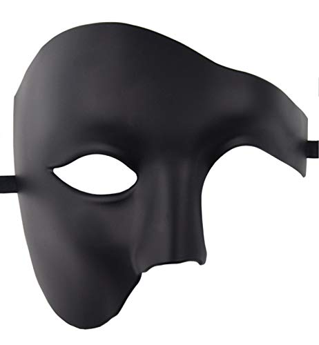 Product Cover KEFAN Mens Mask Halloween Mask Masquerade Mask Phantom of The Opera Half Face Mask