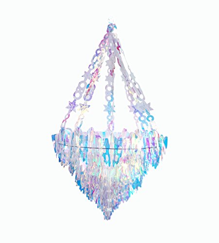 Product Cover NICROLANDEE Iridescent Party Decorations Hanging Chandelier Shaped Ceiling Ornaments for Christmas New Year Frozen Winter Wonderland Magical Unicorn Baby Bridal Shower Wedding Birthday Nursery Decor