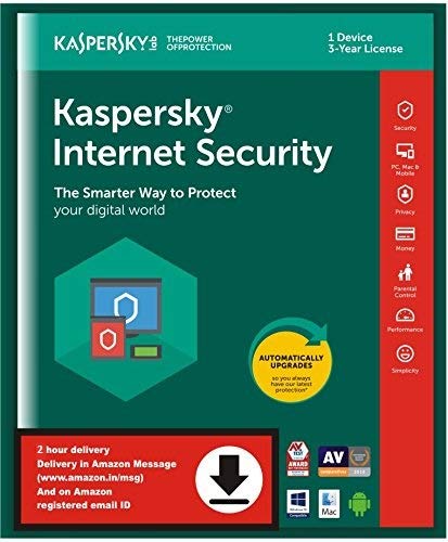Product Cover Kaspersky Internet Security Latest Version- 1 PC, 3 Years (Email Delivery in 2 hours- No CD)