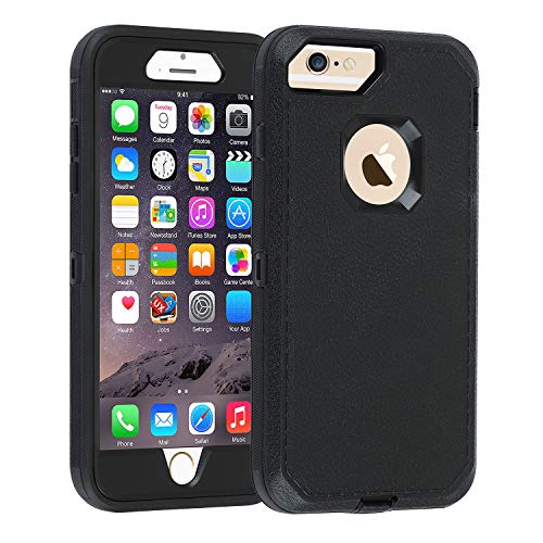 Product Cover Co-Goldguard iPhone 6/6s Case,[Heavy Duty] [Litchi Pattern Series] Armor 3 in 1 Rugged Cover with Screen Bumper Shockproof Drop-Proof Tough Shell Case for Apple iPhone 6/6s 4.7 inch (Black)