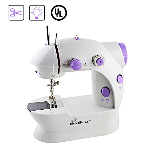 Product Cover HAITRAL Portable Sewing Machine Adjustable 2-Speed Double Thread Electric Crafting Mending Machine with Foot Pedal