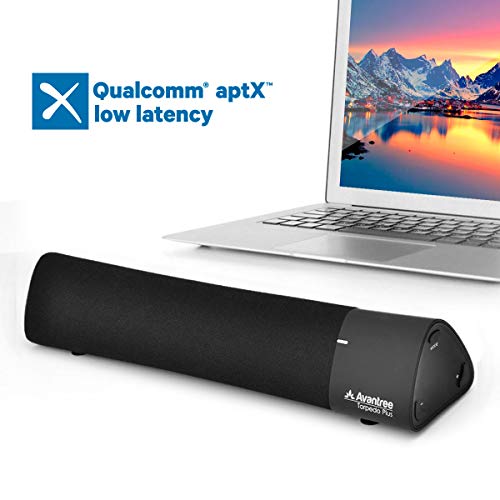 Product Cover Avantree AptX Low Latency Bluetooth Speaker, Portable Wireless Sound Bar, Digital Signal Processing DSP with Superb Sound, Multiple Sound Modes - Torpedo Plus