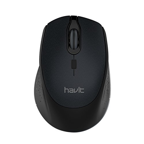 Product Cover Havit 2.4G Wireless Mouse 2000DPI Optical Mini Portable Mobile with USB Receiver, 3 Adjustable DPI Levels, 4 Buttons for Notebook, PC, Laptop, Computer, MacBook (Black)