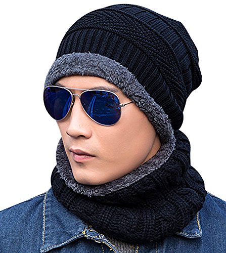 Product Cover Loritta 2-Pieces Winter Hat Scarf Set Warm Knit Thick Beanie Hat Scarves Set Gifts for Men Women