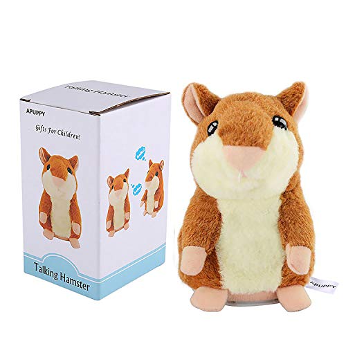 Product Cover APUPPY Mimicry Pet Talking Hamster Repeats What You Say Plush Animal Toy Electronic Hamster Mouse for Boy and Girl Gift,3 x 5.7 inches (Brown)