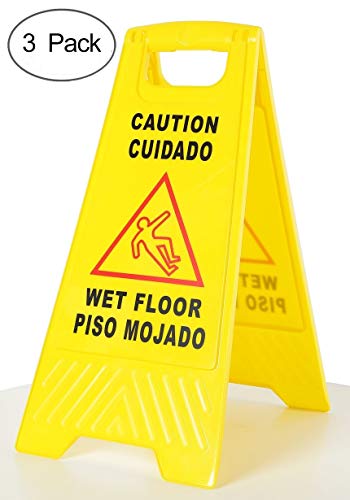 Product Cover Amenities Depot (Pack of 3) 2-Sided Fold-Out Floor Safety Sign with Caution Wet Floor Warning Sign(SP-17A)