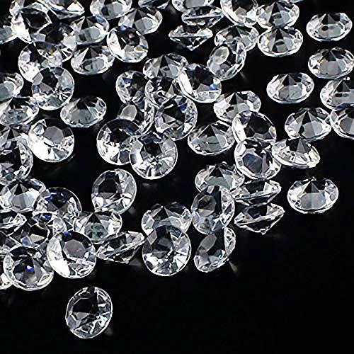 Product Cover OUTUXED 1000pcs Clear Wedding Table Scattering Crystals Acrylic Diamonds Wedding Bridal Shower Party Decorations Vase Fillers, 10mm, with 1 Large Velvet Pouch