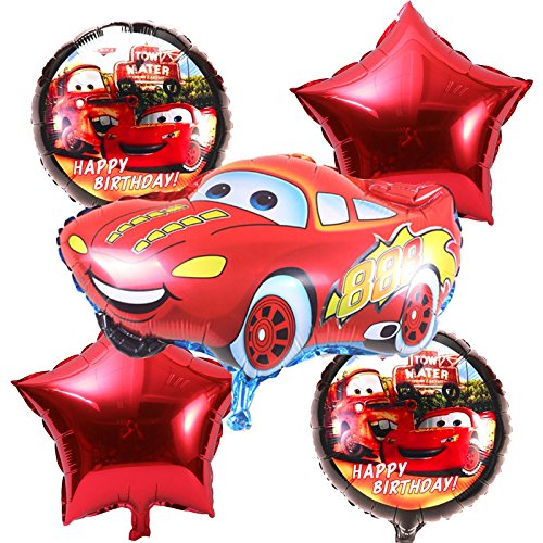 Product Cover PARTY PROPZ Theme CAR Theme FOIL Balloon Bouquet Set of 5/ CAR Party Decoration/ CAR Party SUPPLLY