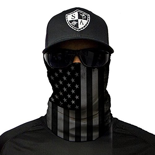 Product Cover S A - 1 UV Face Shield - Blackout American Flag - Multipurpose Neck Gaiter, Balaclava, Elastic Face Mask for Men and Women