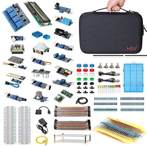 Product Cover HSU Development Kit for Raspberry Pi 3 Pi 4 and Arduino with 16 Different Sensor Modules,Hundreds Electronic Components,Other Necessary Accessories and Big Carrying Case (Advanced)