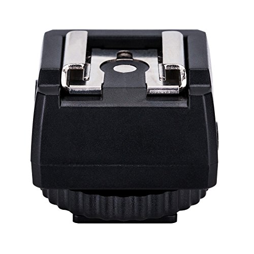 Product Cover JJC Standard Hot Shoe Adapter with Extra PC sync Connection Port & 3.5mm Mini Phone Connection Port for Connecting Cameras to Additional Off-Camera Flash, Studio Light/Strobes or Other Accessories
