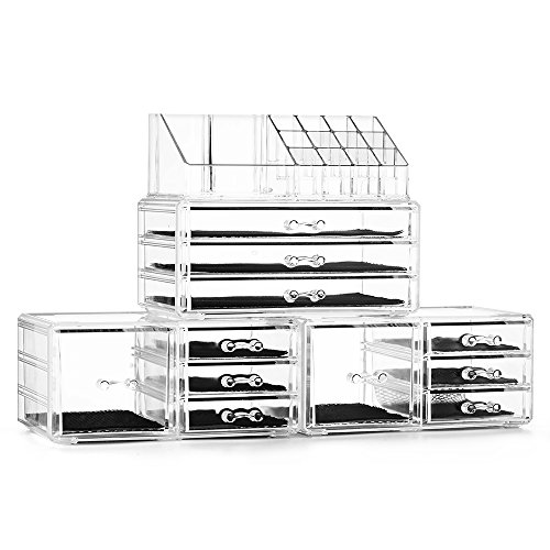 Product Cover Felicite Home Acrylic Jewelry and Cosmetic Storage Boxes Makeup Organizer Set, 4 Piece