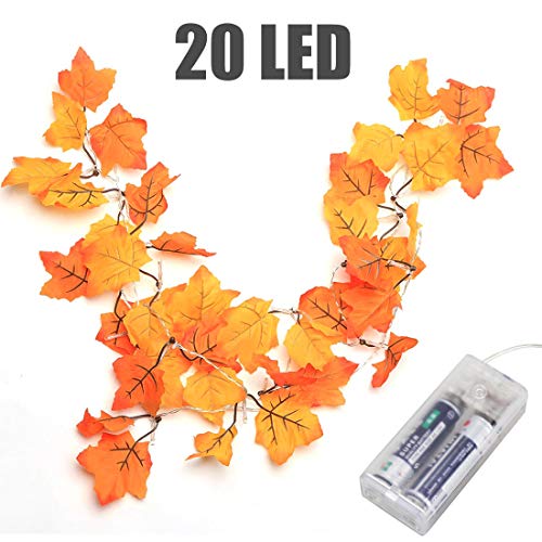 Product Cover Thanksgiving Decorations Lighted Fall Garland, Thanksgiving Decor Halloween String Lights 8.2 Feet 20 LED, Thanksgiving Gift