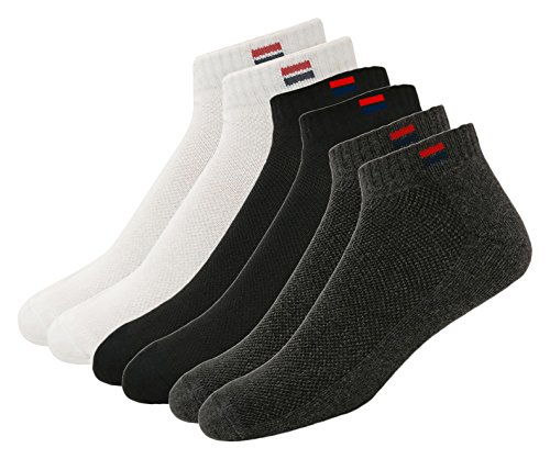 Product Cover NAVYSPORT Men's Cotton Solid Ankle Socks, Pack of 3 (Multi-Coloured)