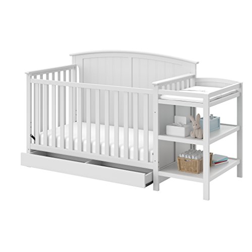 Product Cover Storkcraft Steveston 4-in-1 Convertible Crib and Changer with Drawer, White