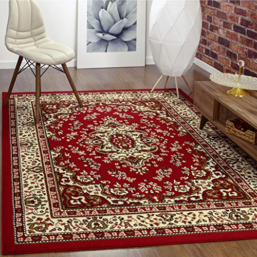 Product Cover Antep Rugs Kashan King Collection HIMALAYAS Oriental Area Rug Maroon and Beige - Maroon and Beige - 8' x 10'