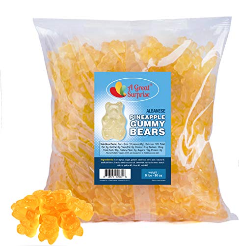 Product Cover Gummy Bears Bulk - Gummi Bears Pineapple - Pineapple Gummie Bears - Yellow Candy - Bulk Candy 5 LB