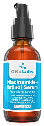 Product Cover 5% Niacinamide (Vitamin B3) + Retinol Serum (LARGE 2 oz bottle) - Ultimate Anti-Aging Wrinkle Reducing Treatment - Fights Acne Breakouts and Fades Blemishes & Spots - Reduces Pore Size & Tightens Skin