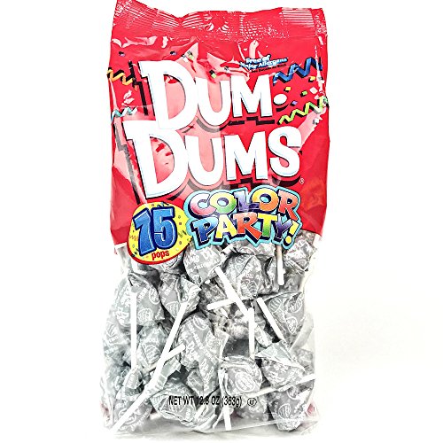 Product Cover White Dum Dums Color Party - Birthday Cake Flavored - 75 Count Bag - 12.8 ounces - Includes Free How To Build a Candy Buffet Guide