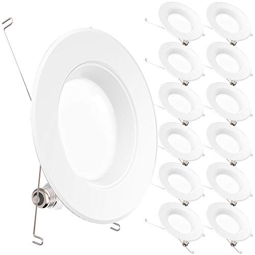 Product Cover Sunco Lighting 12 Pack 5/6 Inch LED Recessed Downlight, Baffle Trim, Dimmable, 13W=75W, 4000K Cool White, 965 LM, Damp Rated, Simple Retrofit Installation - UL + Energy Star