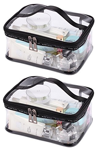 Product Cover LOUISE MAELYS Portable Clear Makeup Bag Zipper Waterproof Transparent Travel Storage Pouch Cosmetic Toiletry Bag With Handle