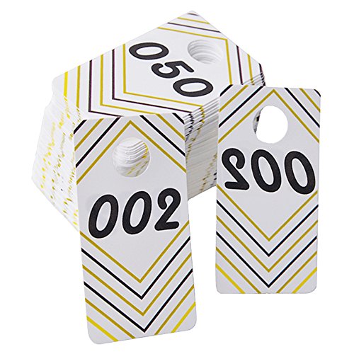 Product Cover DJDZ 100 Pieces Reusable Consecutive (001-100) Live Sale Plastic Number Tags with Normal and Reversed Mirrored Numbers