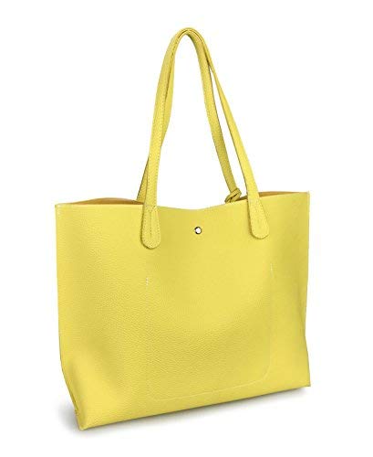 Product Cover Minimalist Clean Cut Pebbled Faux Leather Tote Womens Shoulder Handbag